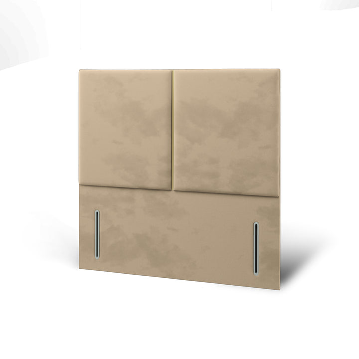 2 Panel Gold Strip Fabric Upholstered Floor Standing Headboard