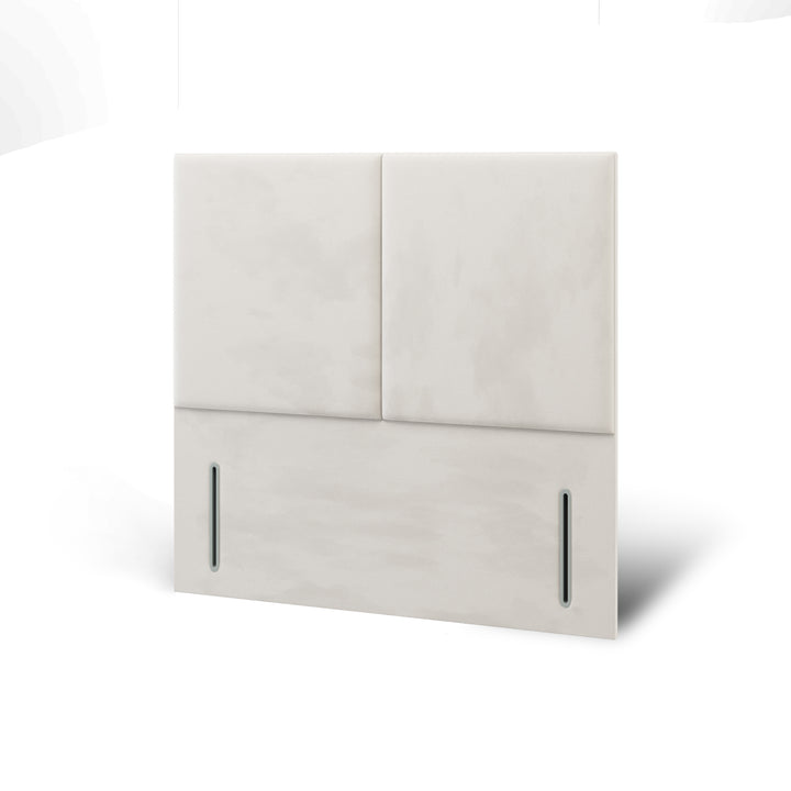 2 Panel Fabric Upholstered Floor Standing Headboard with Ottoman Storage Bed Base & Mattress