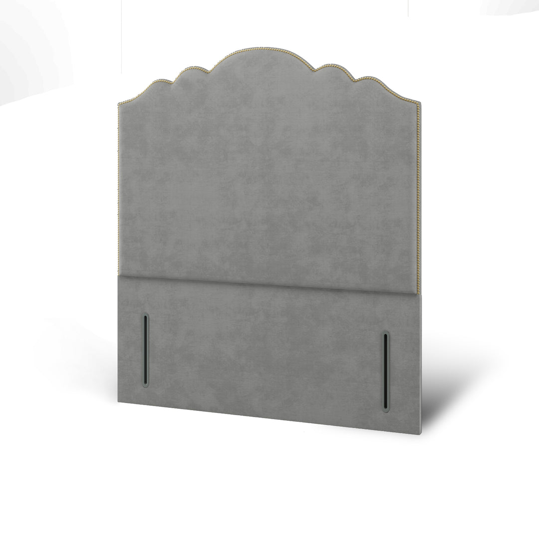 Amelia Fabric Upholstered Floor Standing Headboard with Divan Bed Base & Mattress