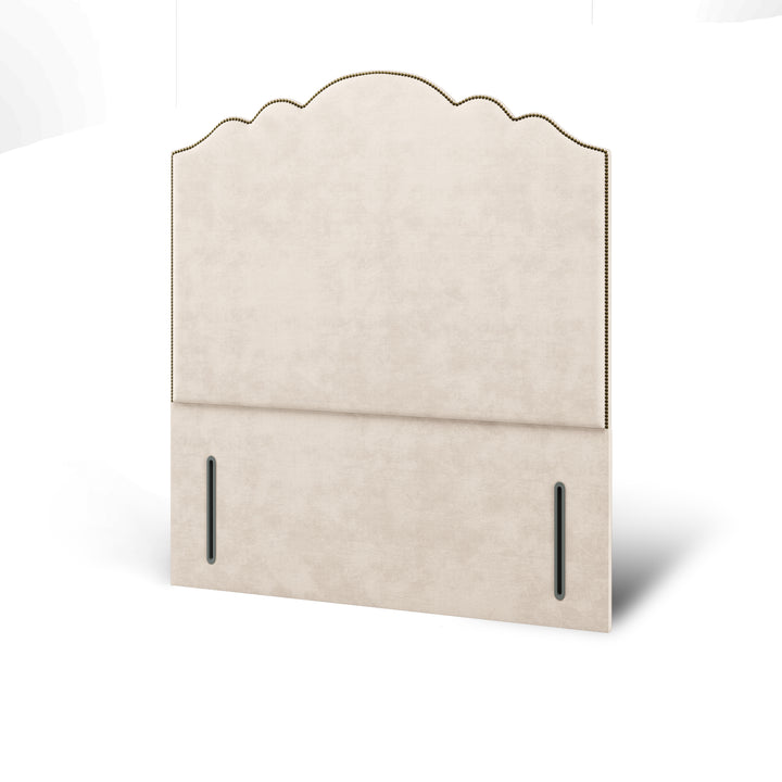 Amelia Fabric Upholstered Floor Standing Headboard with Ottoman Storage Bed Base & Mattress