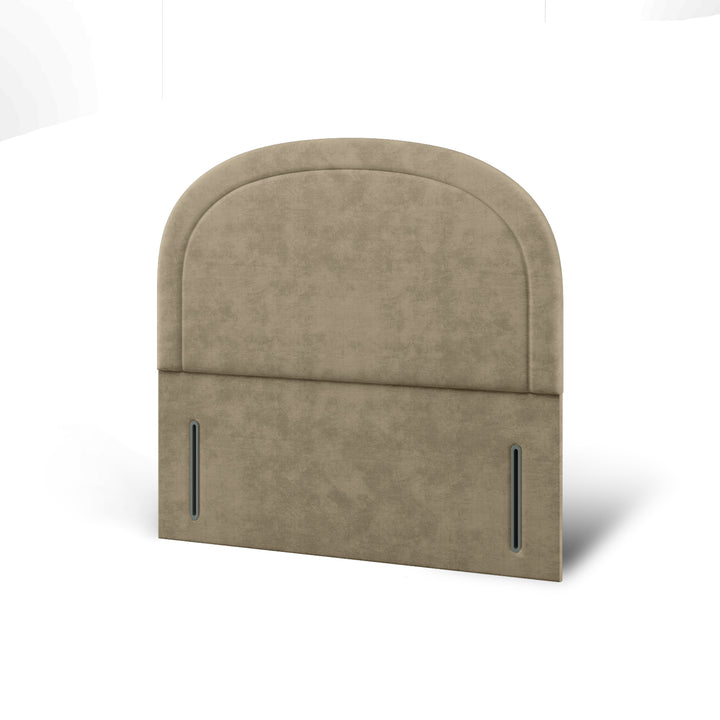 Arched Border Fabric Upholstered Floor Standing Headboard with Divan Bed Base & Mattress
