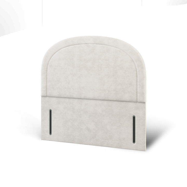 Arched Border Fabric Upholstered Floor Standing Headboard with Divan Bed Base & Mattress