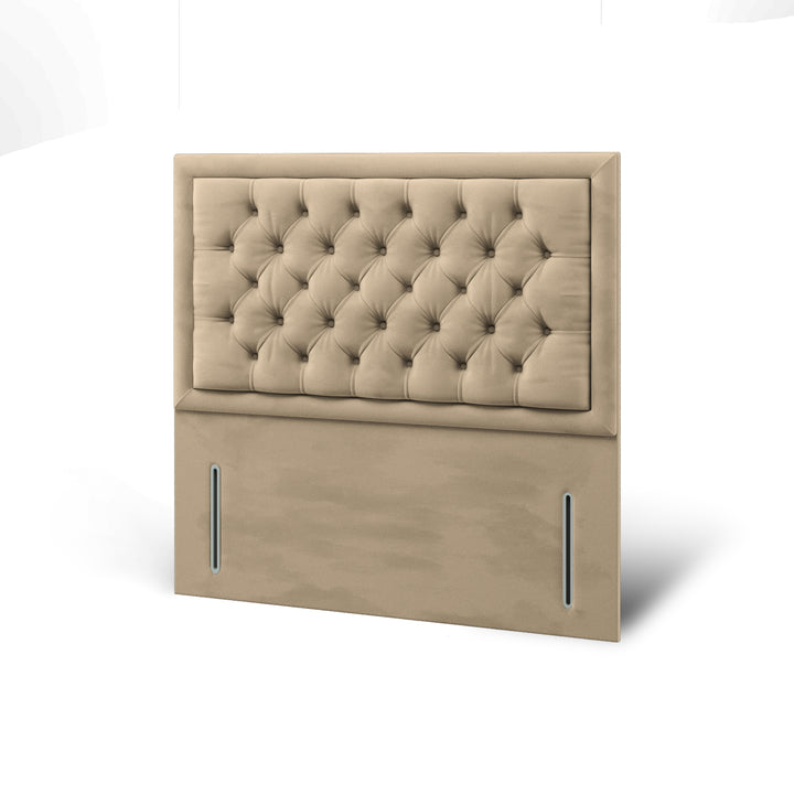 Chesterfield Buttoned Border Fabric Upholstered Floor Standing Headboard