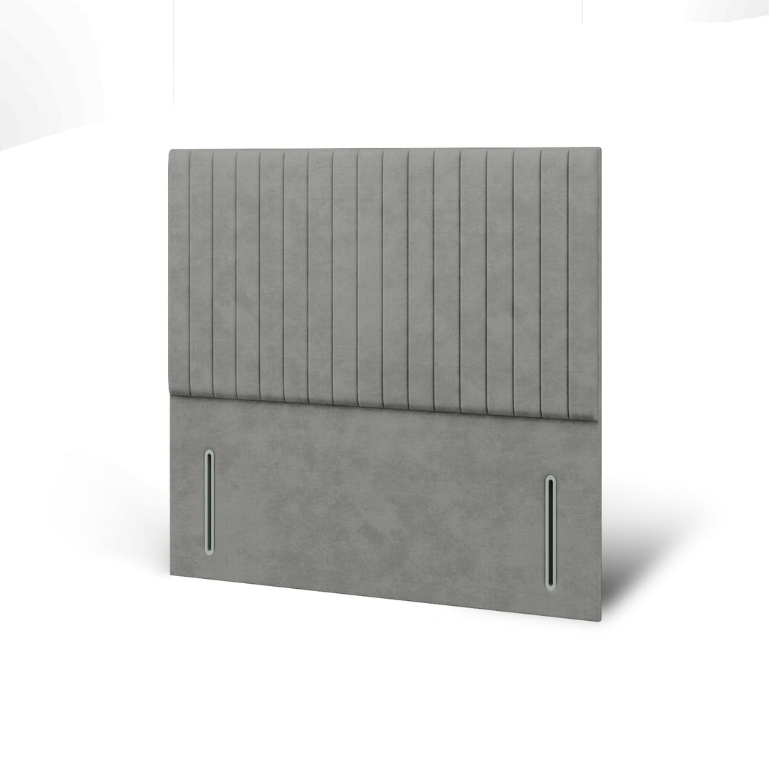Fluted Fabric Upholstered Floor Standing Headboard with Divan Bed Base & Mattress