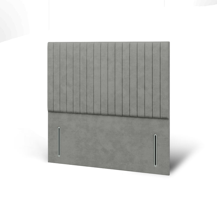 Fluted Fabric Upholstered Floor Standing Headboard with Divan Bed Base & Mattress