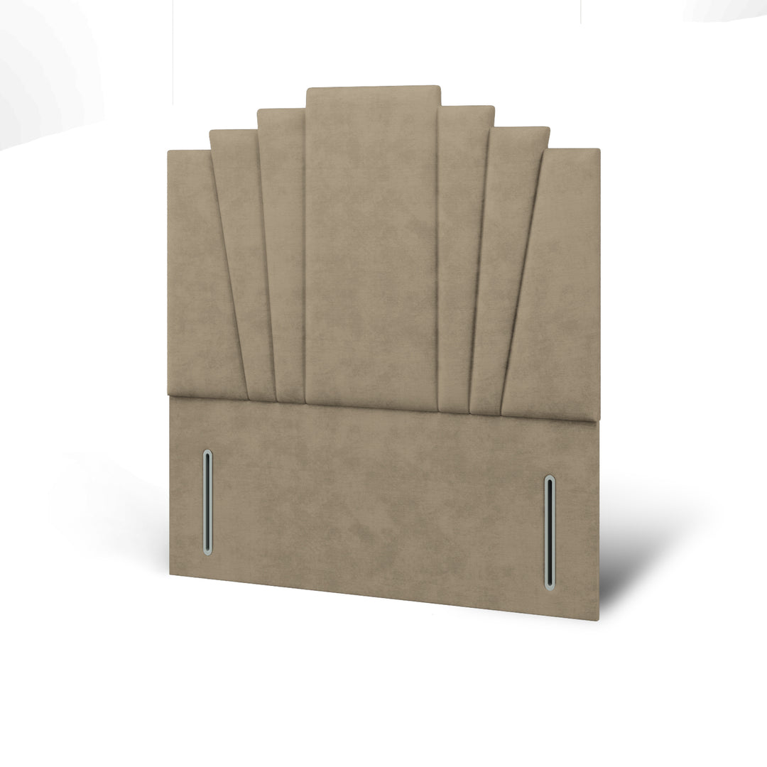 Gatsby Fabric Upholstered Floor Standing Headboard with Ottoman Storage Bed Base & Mattress
