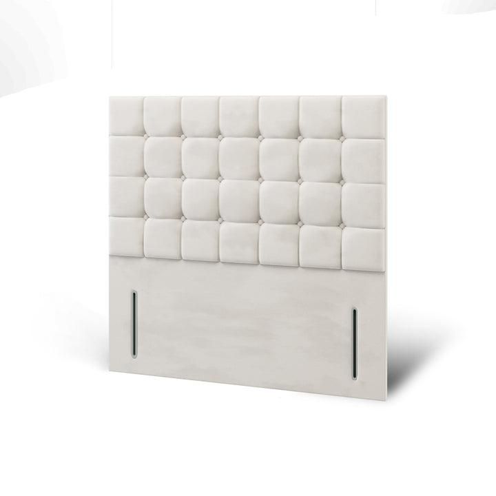 Cubic Large Buttoned Fabric Upholstered Floor Standing Headboard
