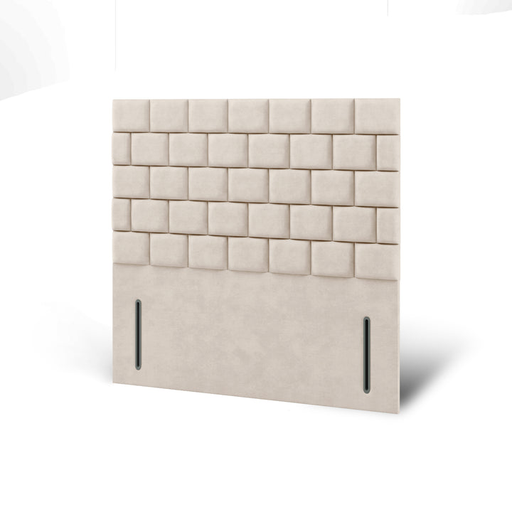 Cubed Fabric Upholstered Floor Standing Headboard