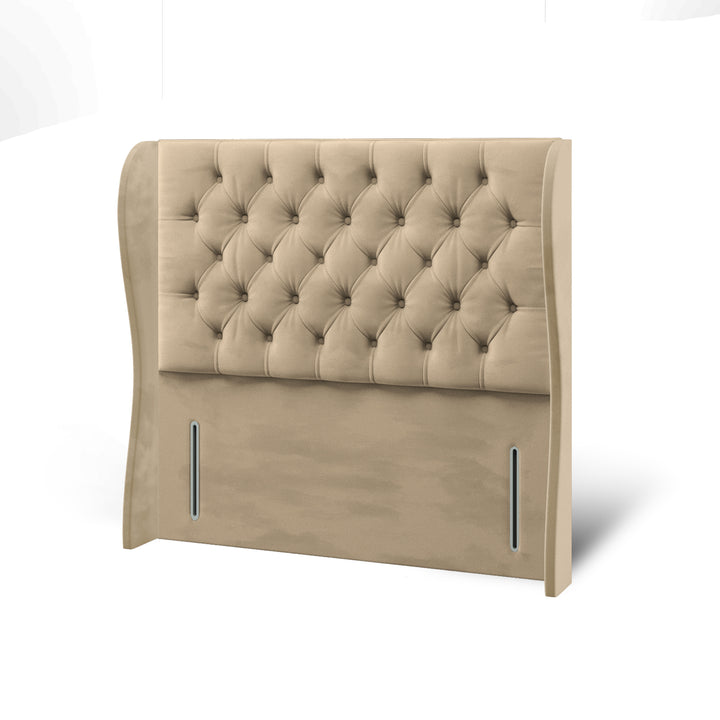Chesterfield Fabric Upholstered Middle Curve Winged Headboard