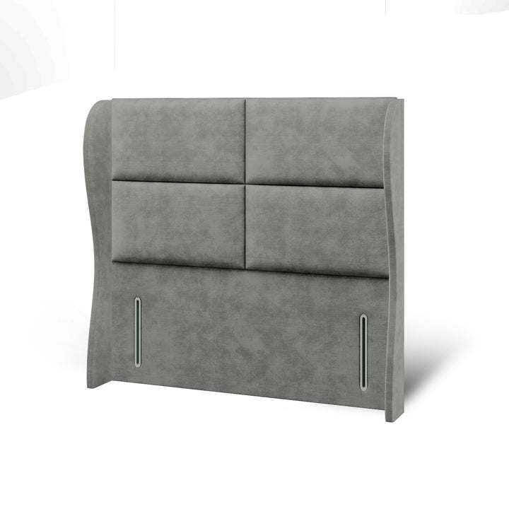 Quadrant Fabric Upholstered Middle Curve Winged Headboard