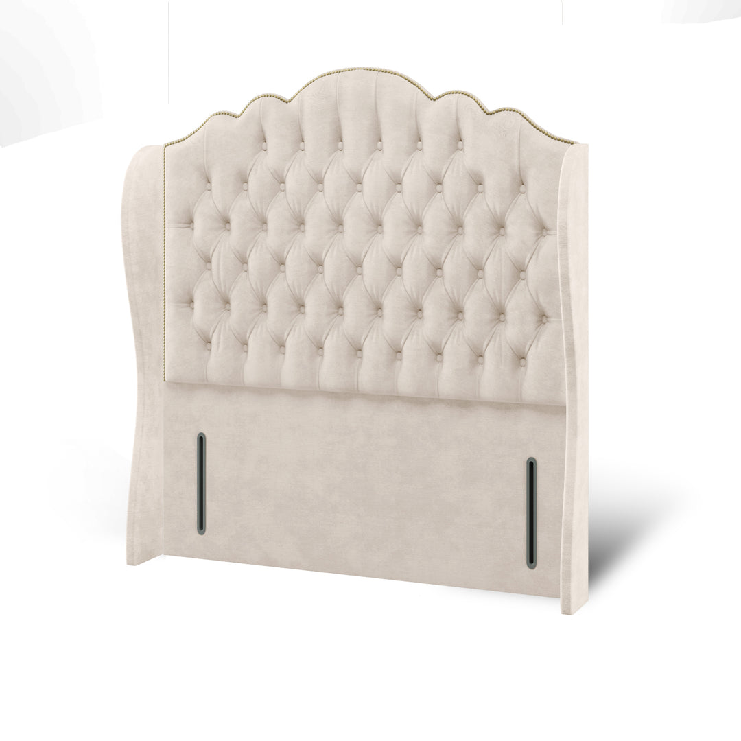 Amelia Chesterfield Fabric Upholstered Middle Curve Winged Headboard