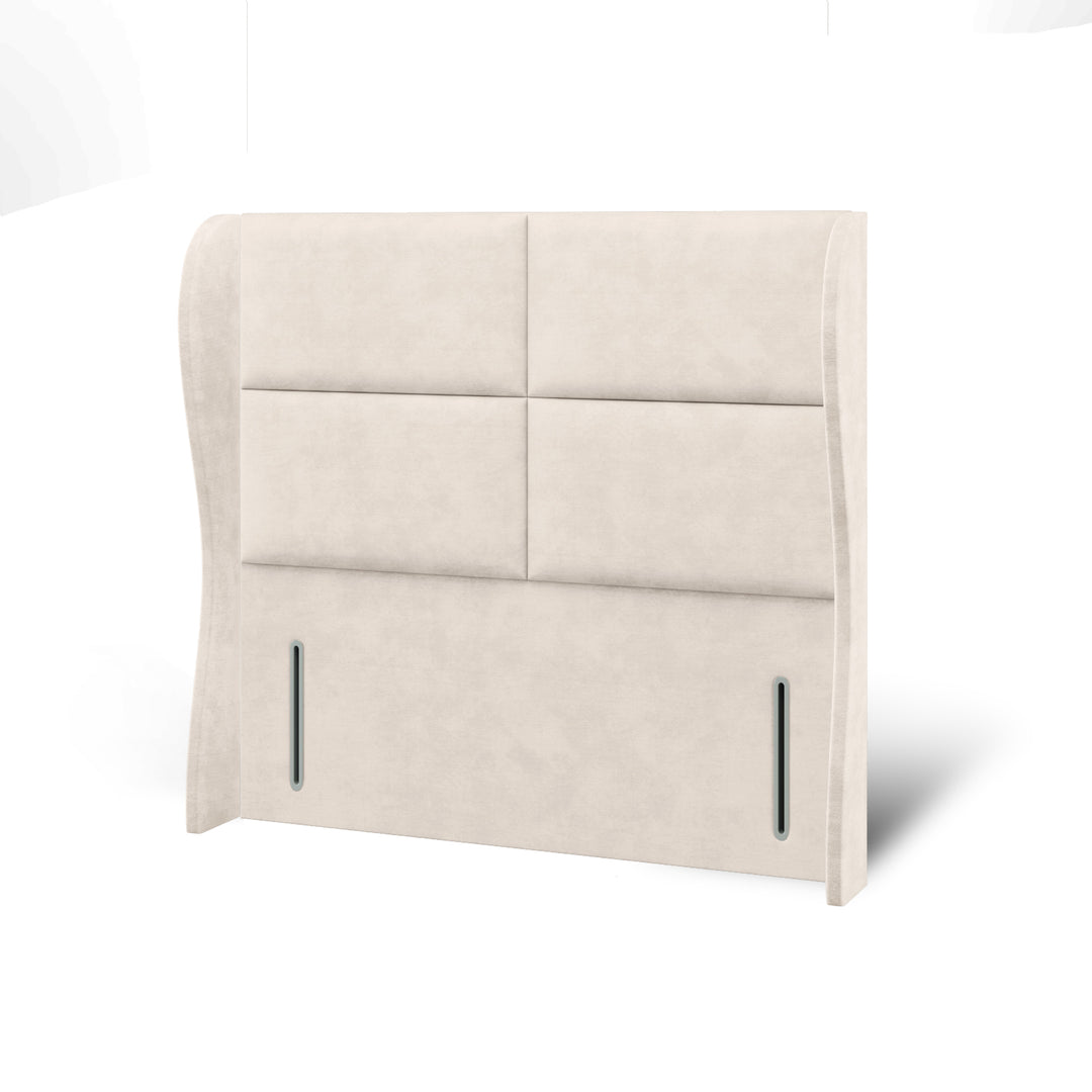 Quadrant Fabric Upholstered Middle Curve Winged Headboard
