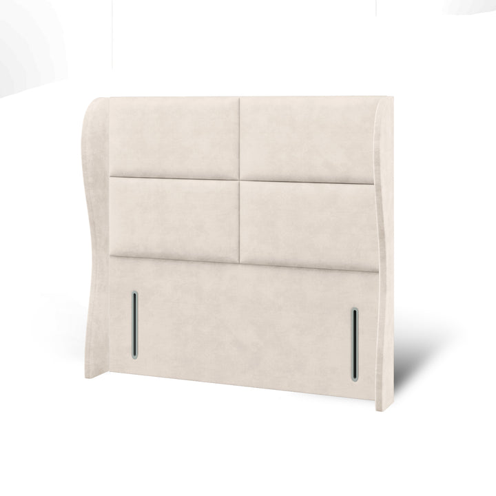 Quadrant Fabric Upholstered Middle Curve Winged Headboard