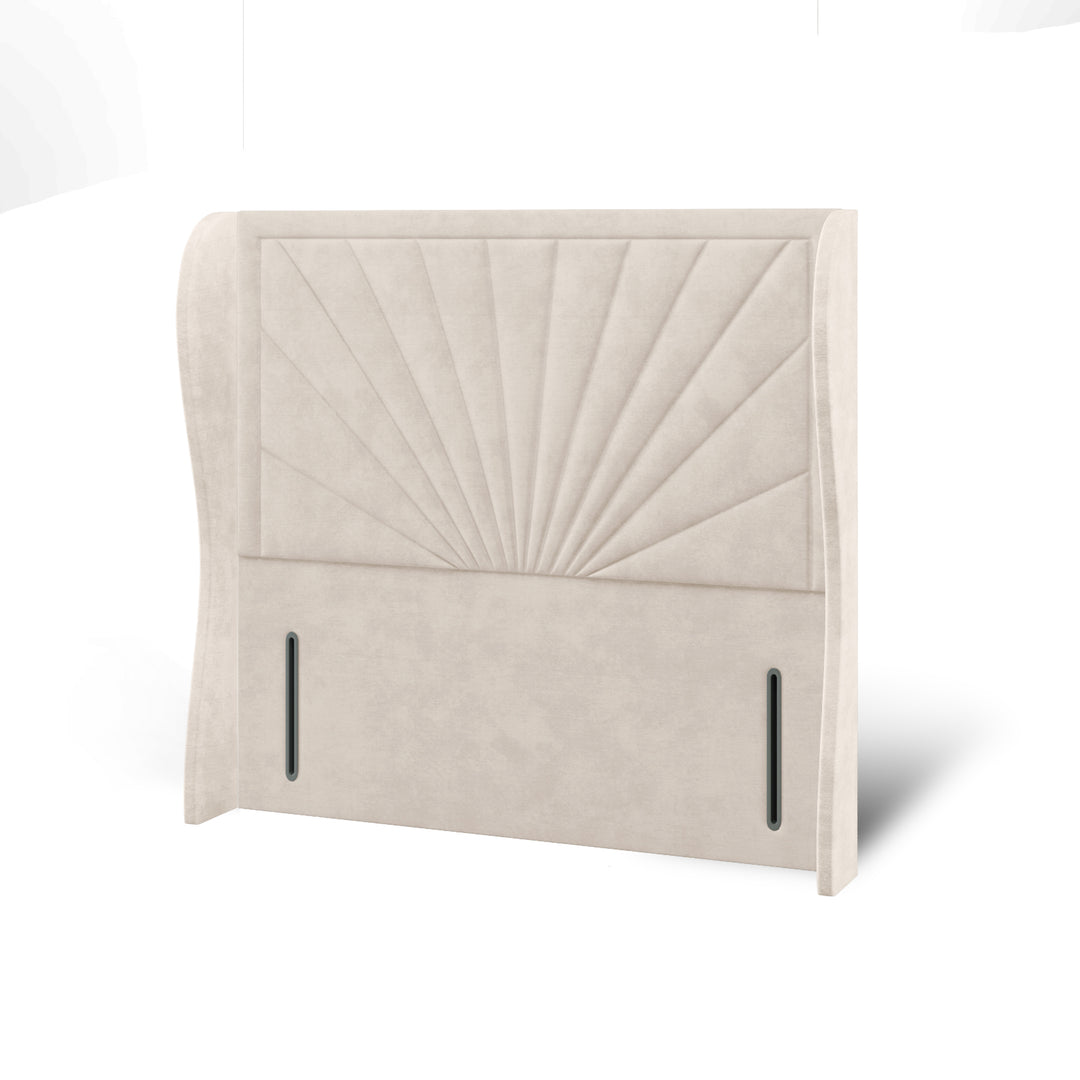 Sunrise Fabric Upholstered Middle Curve Winged Headboard