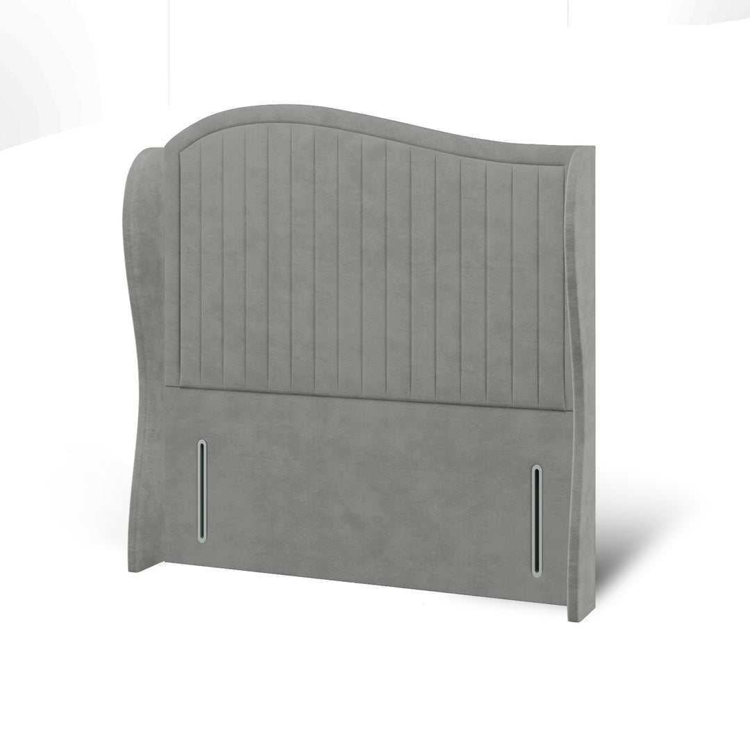 Wave Fabric Upholstered Middle Curve Winged Headboard