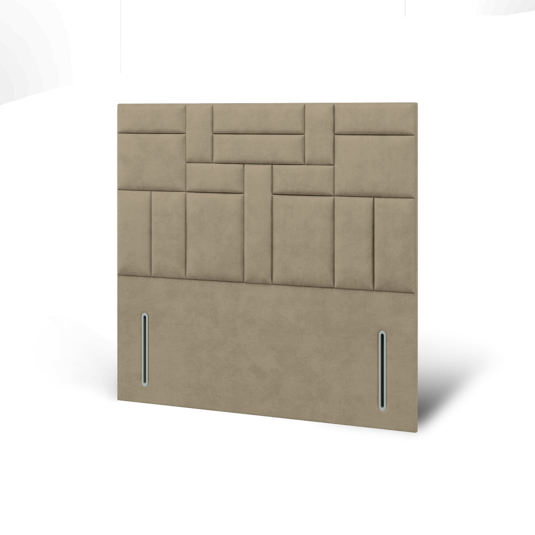Multi Panels Fabric Upholstered Floor Standing Headboard