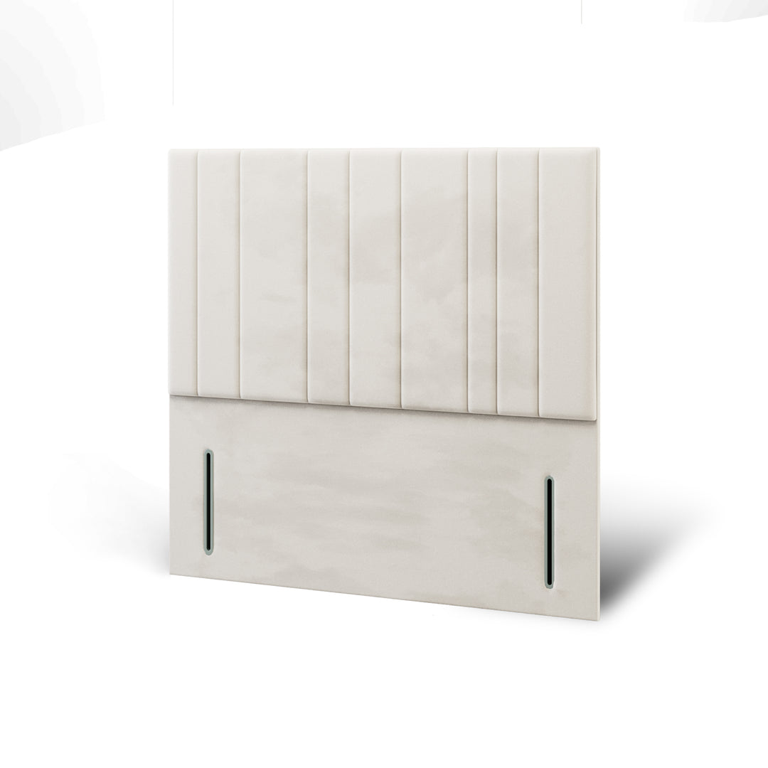 Multi Vertical Panels Fabric Upholstered Floor Standing Headboard