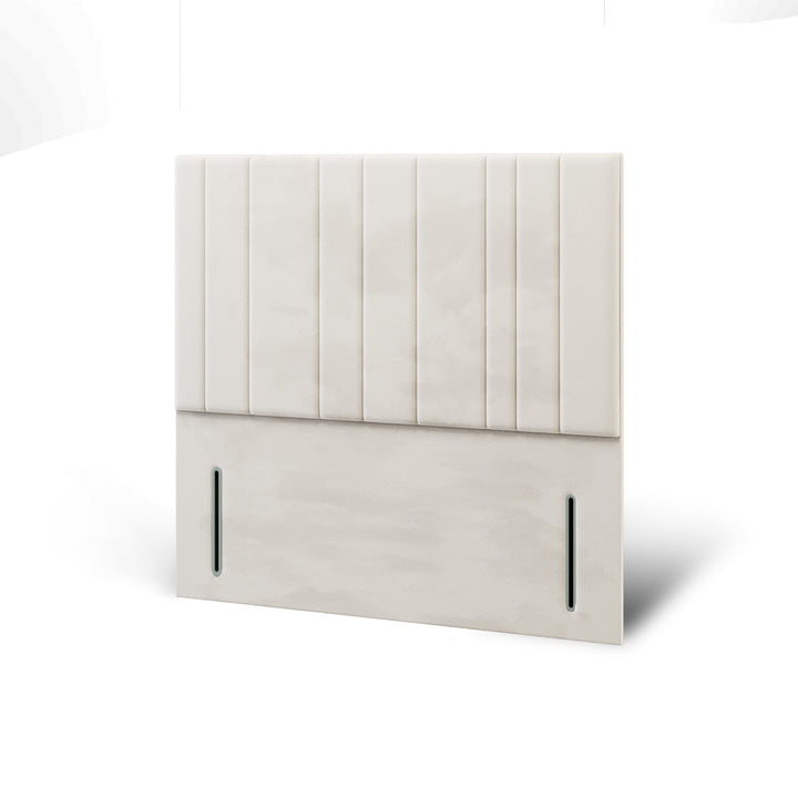 Multi Vertical Panels Fabric Upholstered Floor Standing Headboard with Divan Bed Base & Mattress