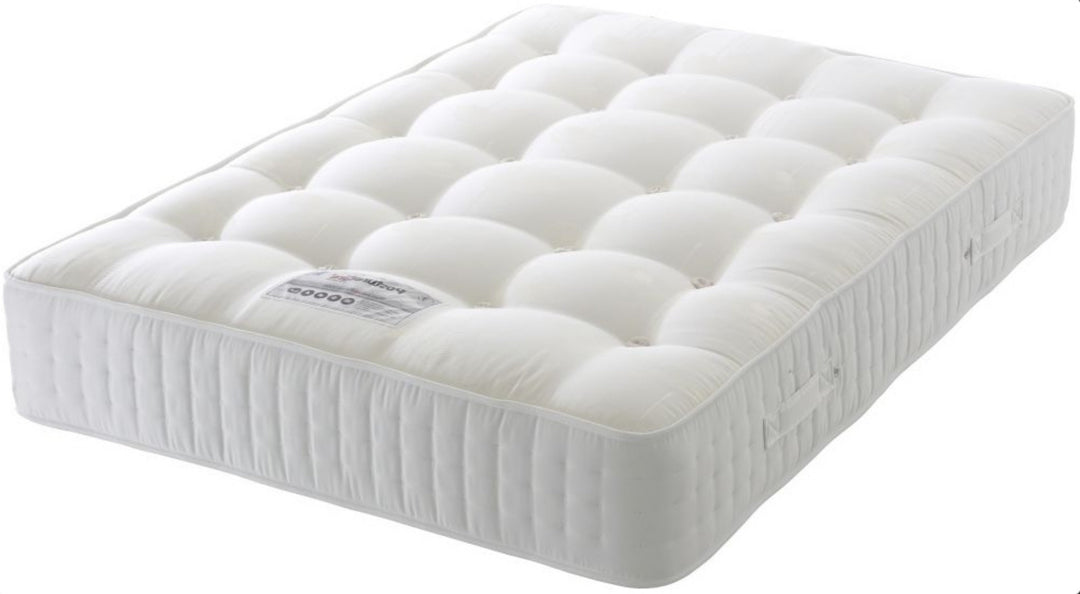 Wave Fabric Upholstered Straight Winged Headboard with Ottoman Storage Bed Base & Mattress