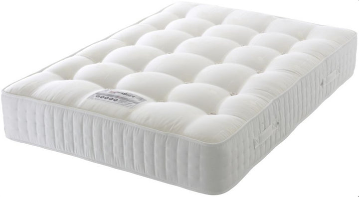 2 Panel Fabric Upholstered Floor Standing Headboard with Ottoman Storage Bed Base & Mattress