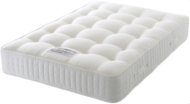 Ophelia Fabric Upholstered Floor Standing Headboard with Divan Bed Base & Mattress