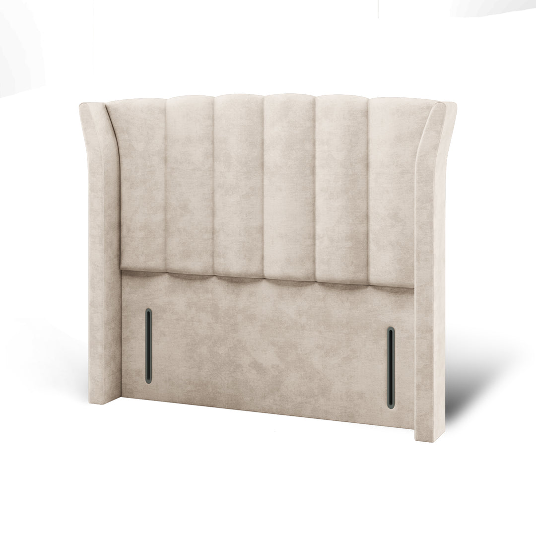 Shelby Fabric Upholstered Outward Curve Winged Headboard