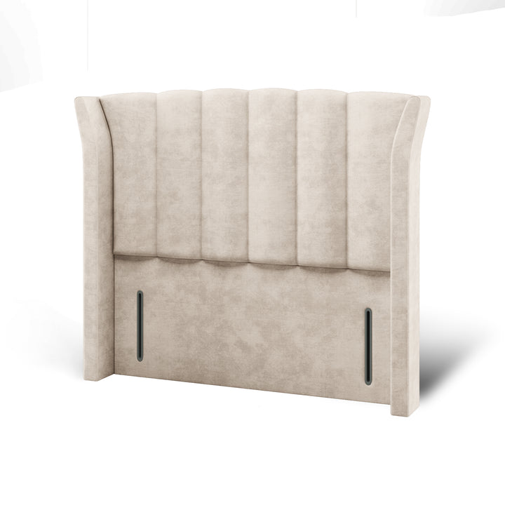 Shelby Fabric Upholstered Outward Curve Winged Headboard