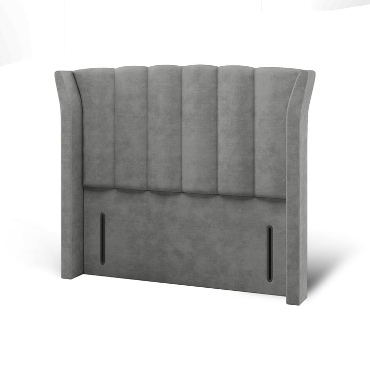 Shelby Fabric Upholstered Outward Curve Winged Headboard