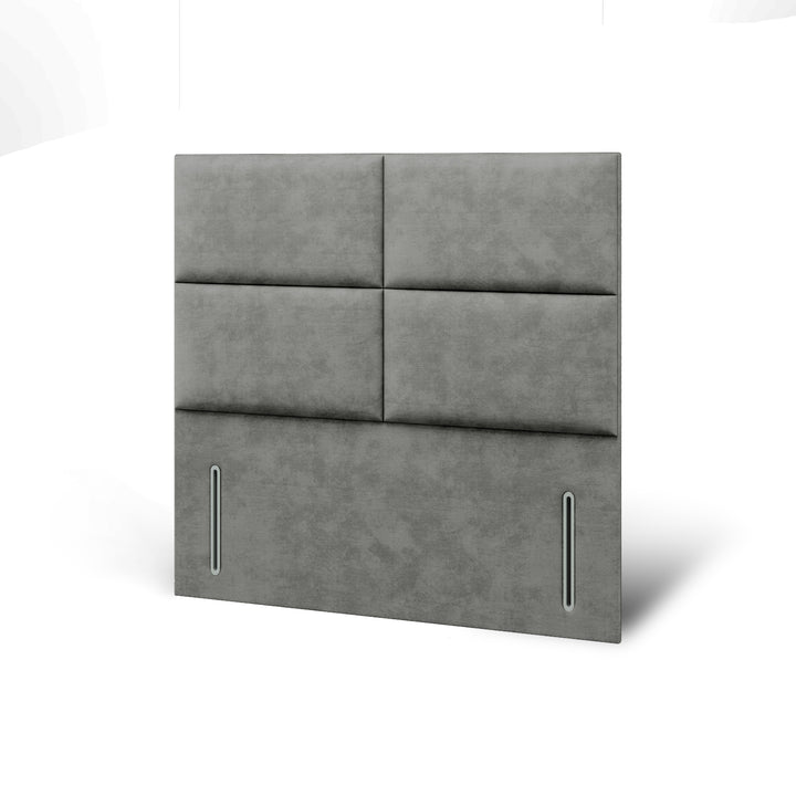 Quadrant Fabric Upholstered Floor Standing Headboard with Divan Bed Base & Mattress
