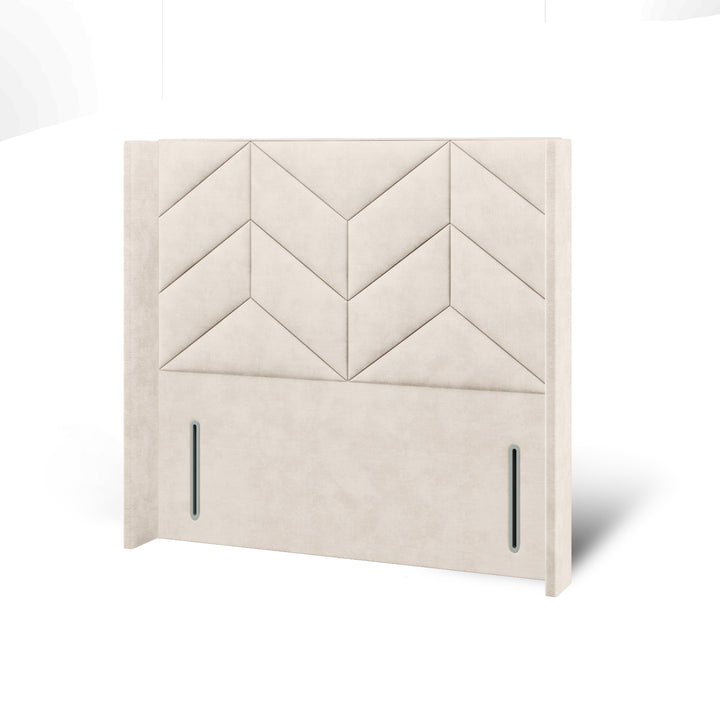 Chevron Incline Fabric Upholstered Straight Winged Headboard