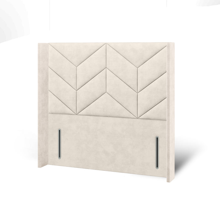 Chevron Decline Fabric Upholstered Straight Winged Headboard