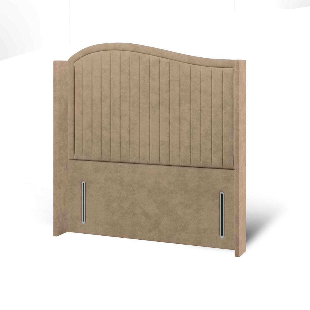 Wave Fabric Upholstered Straight Winged Headboard with Ottoman Storage Bed Base & Mattress