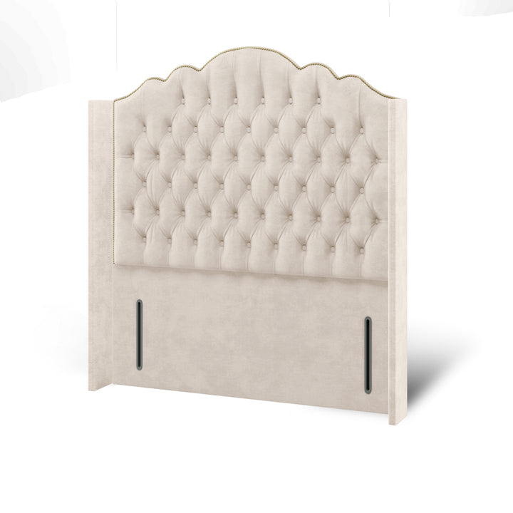 Amelia Chesterfield Fabric Upholstered Straight Winged Headboard