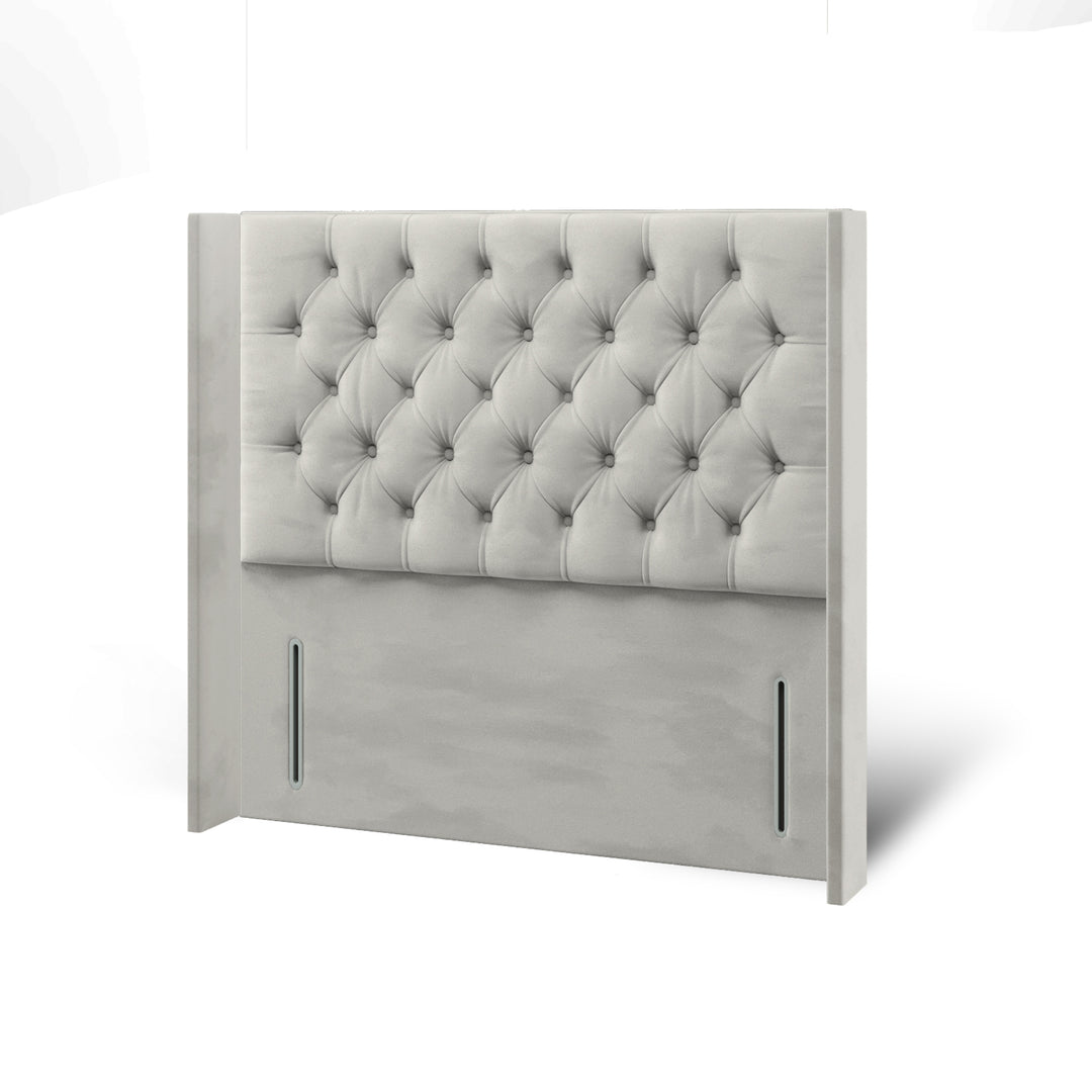Chesterfield Fabric Upholstered Straight Winged Headboard