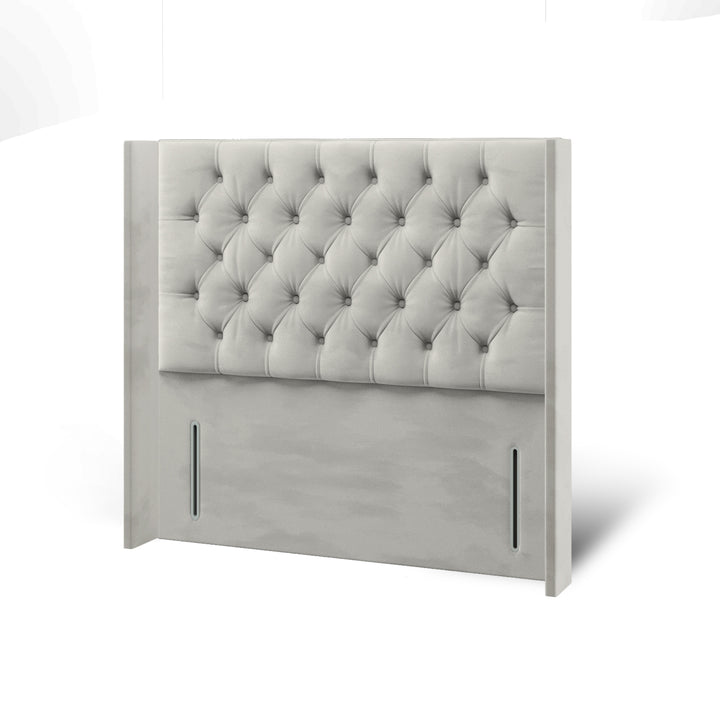 Chesterfield Fabric Upholstered Straight Winged Headboard