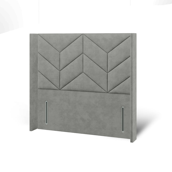 Chevron Decline Fabric Upholstered Straight Winged Headboard