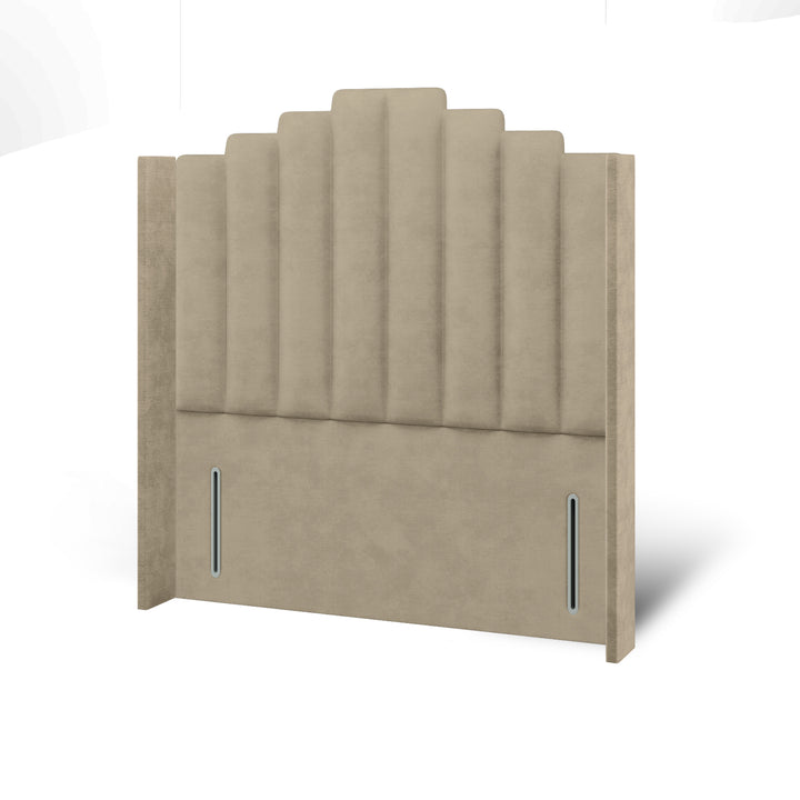 Coco Fabric Upholstered Straight Winged Headboard with Divan Bed Base & Mattress