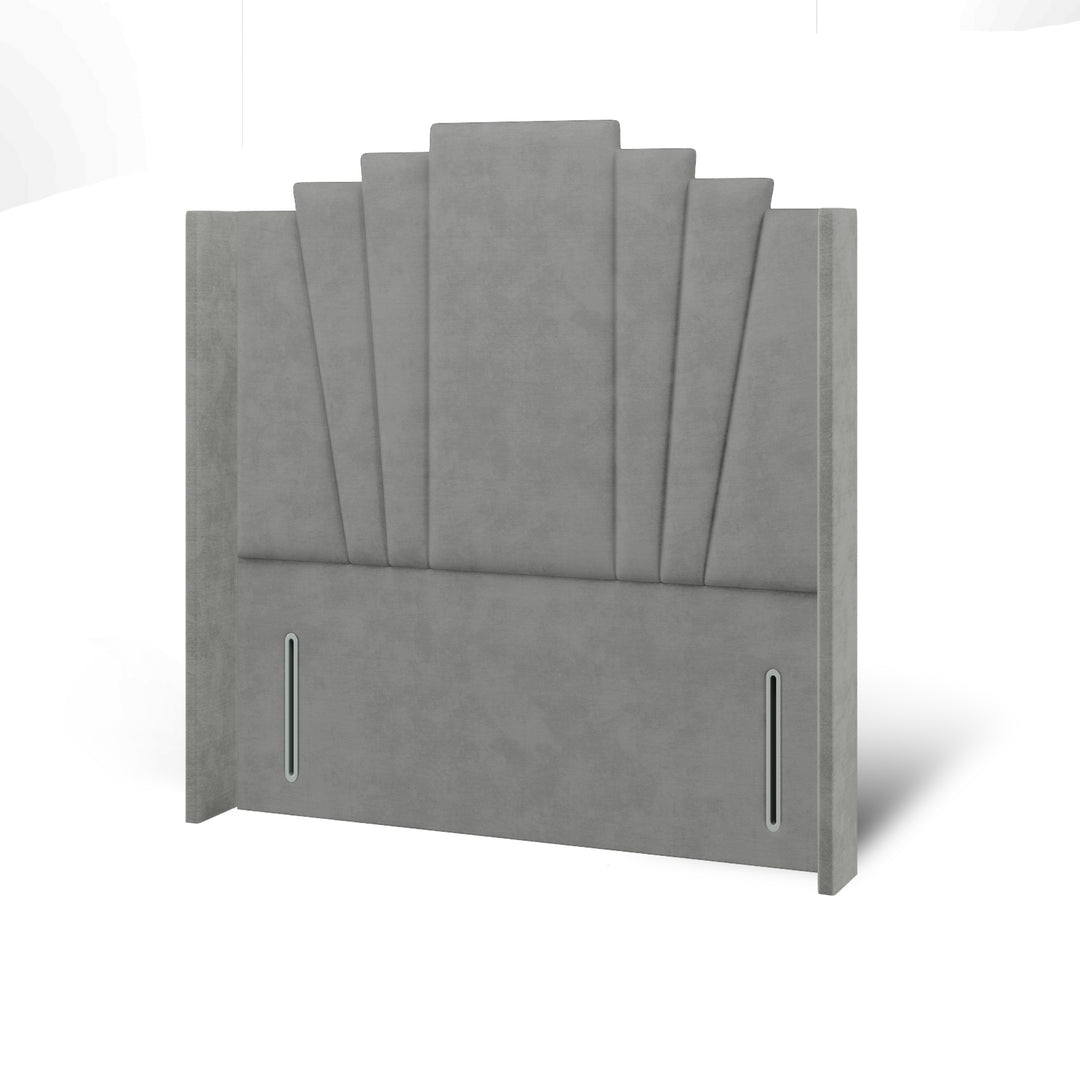 Gatsby Fabric Upholstered Straight Winged Headboard with Divan Bed Base & Mattress