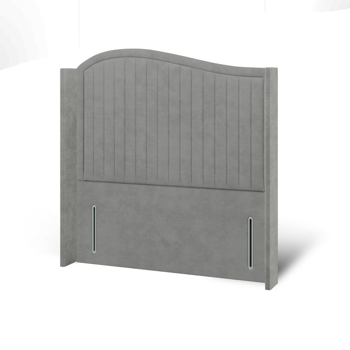 Wave Fabric Upholstered Straight Winged Headboard with Divan Bed Base & Mattress