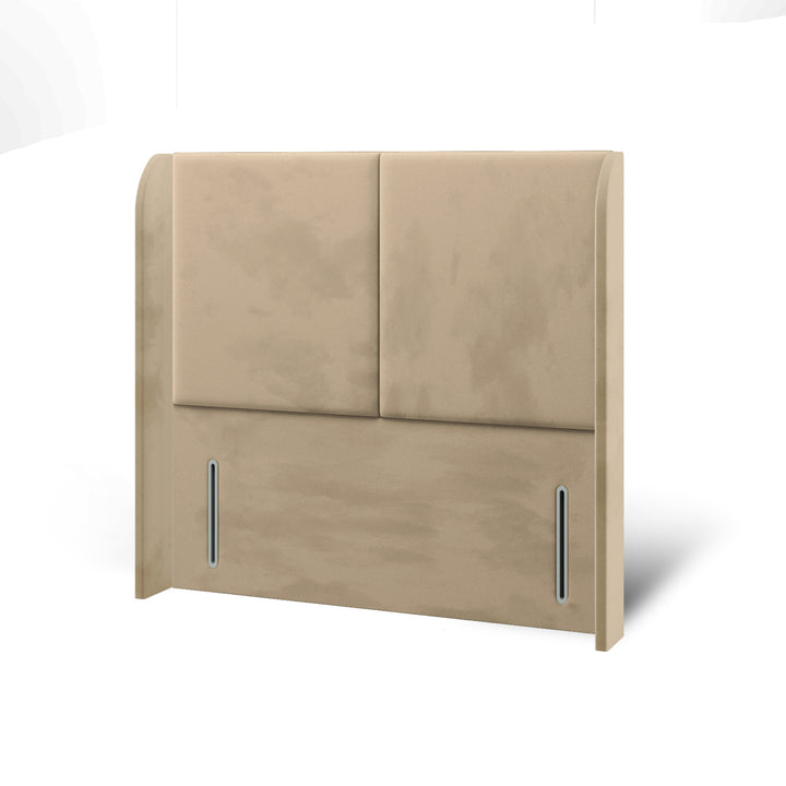 2 Panel Fabric Upholstered Top Curve Winged Headboard