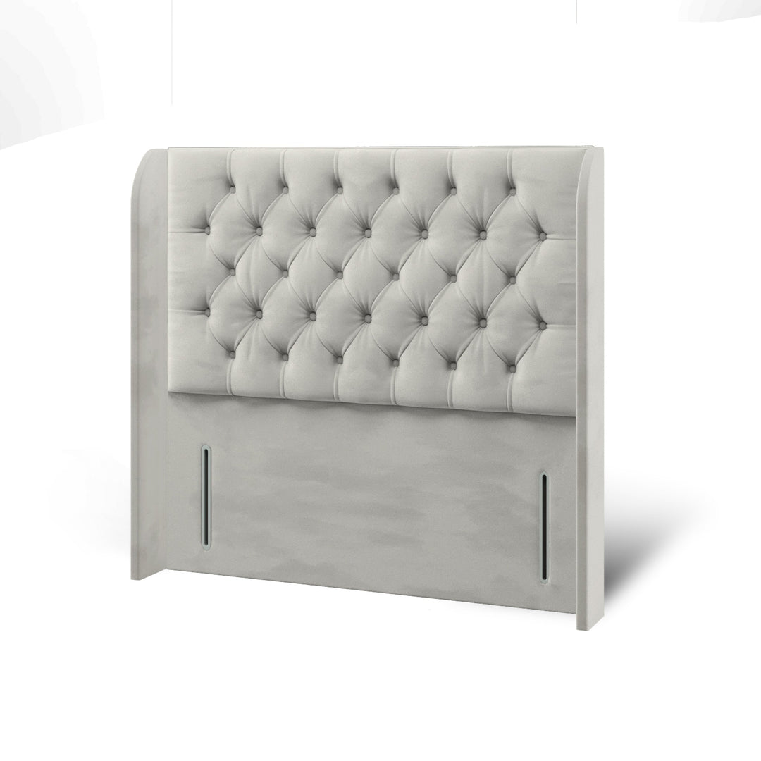 Chesterfield Fabric Upholstered Top Curve Winged Headboard