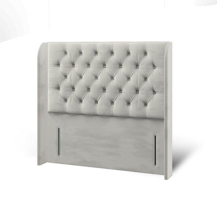 Chesterfield Fabric Upholstered Top Curve Winged Headboard