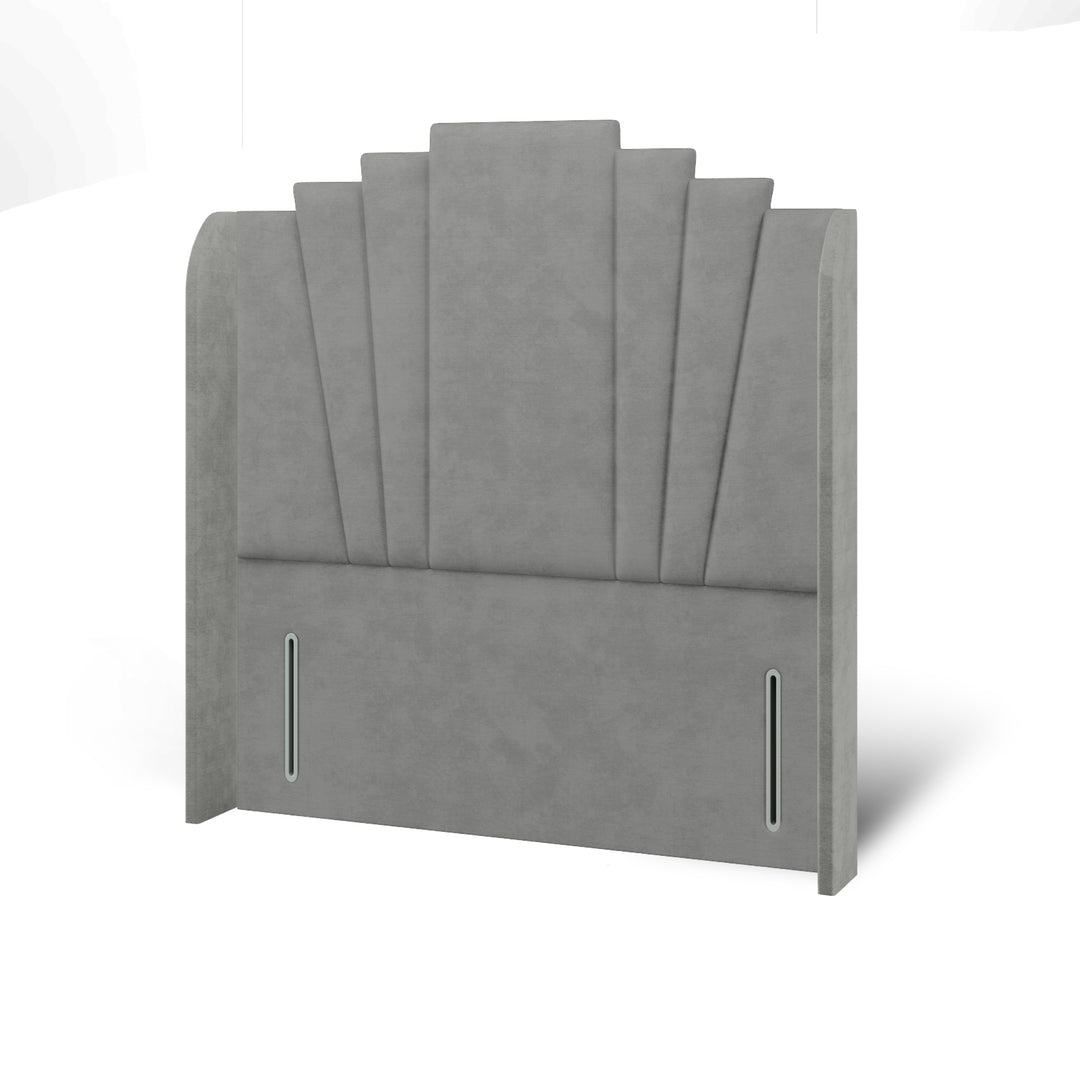 Gatsby Fabric Upholstered Top Curve Winged Headboard with Divan Bed Base & Mattress