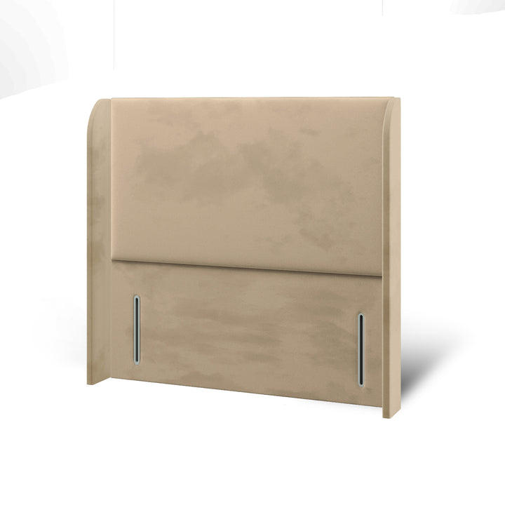 Plain Fabric Upholstered Top Curve Winged Headboard