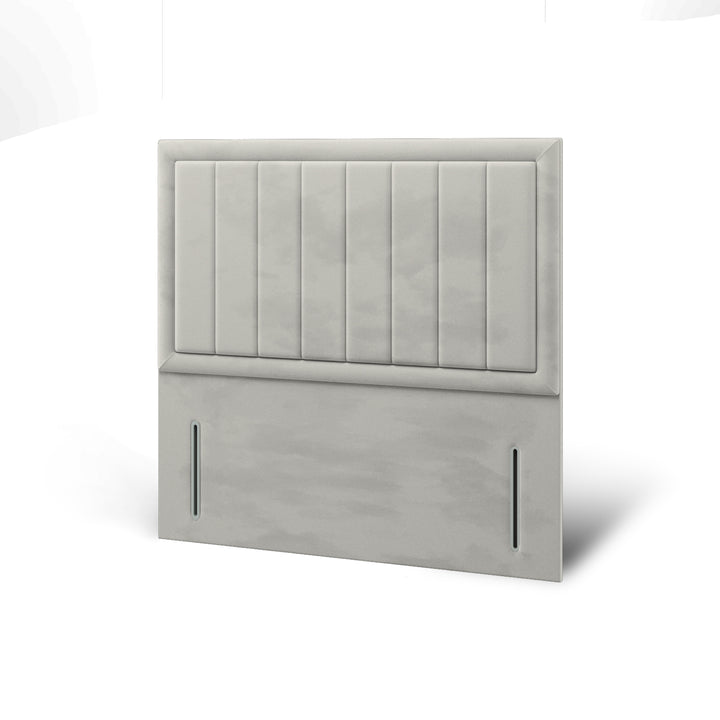 Vertical Panels Border Fabric Upholstered Floor Standing Headboard