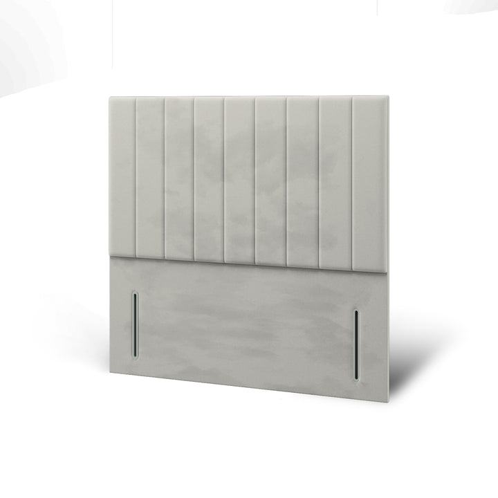Vertical Panels Fabric Upholstered Floor Standing Headboard with Divan Bed Base & Mattress