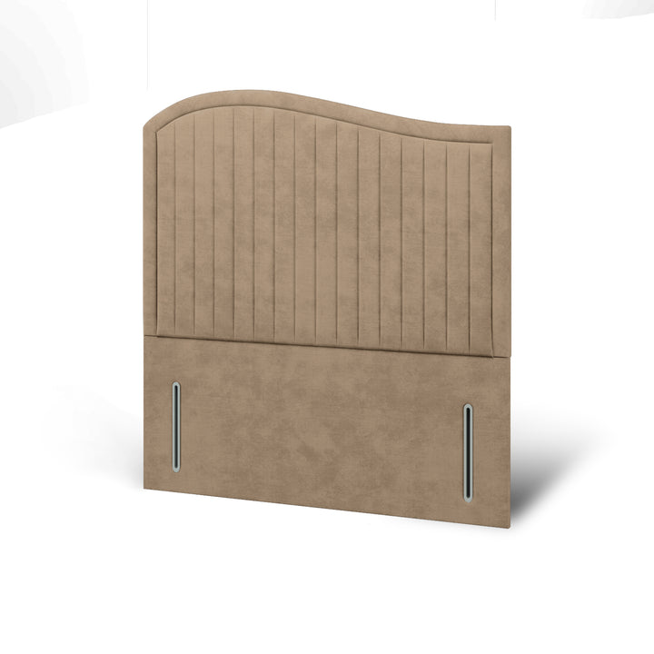 Wave Fabric Upholstered Floor Standing Headboard with Ottoman Storage Bed Base & Mattress