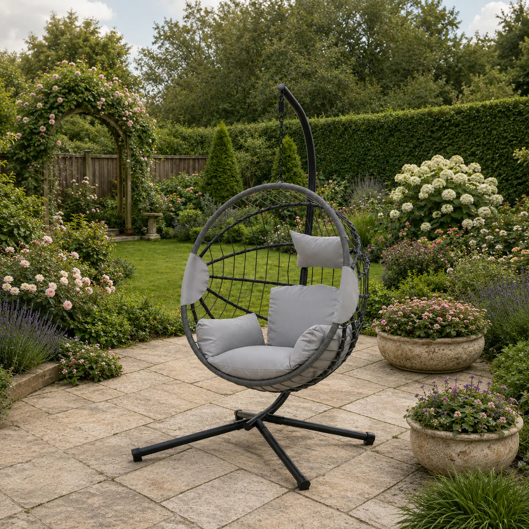 Hanging Egg Chair for Indoor & Outdoor – Light Grey