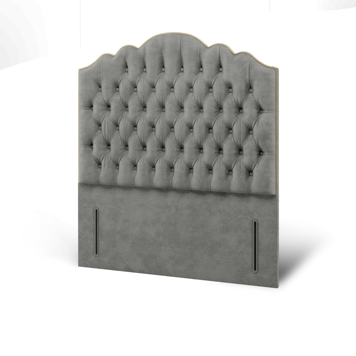Amelia Chesterfield Buttoned Fabric Upholstered Floor Standing Headboard