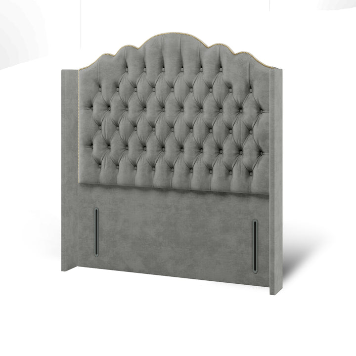 Amelia Chesterfield Fabric Upholstered Straight Winged Headboard